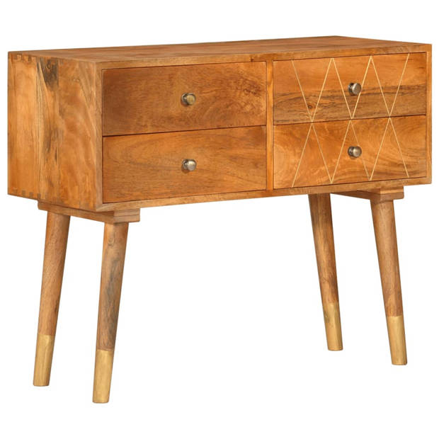 The Living Store Dressoir Vintage Massief Mangohout - 85 x 40 x 70 cm - 4 Laden