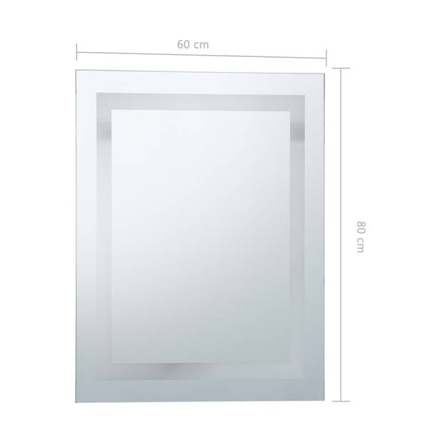 The Living Store LED-spiegel Badkamer - 60 x 80 cm - Verlichting - IP44