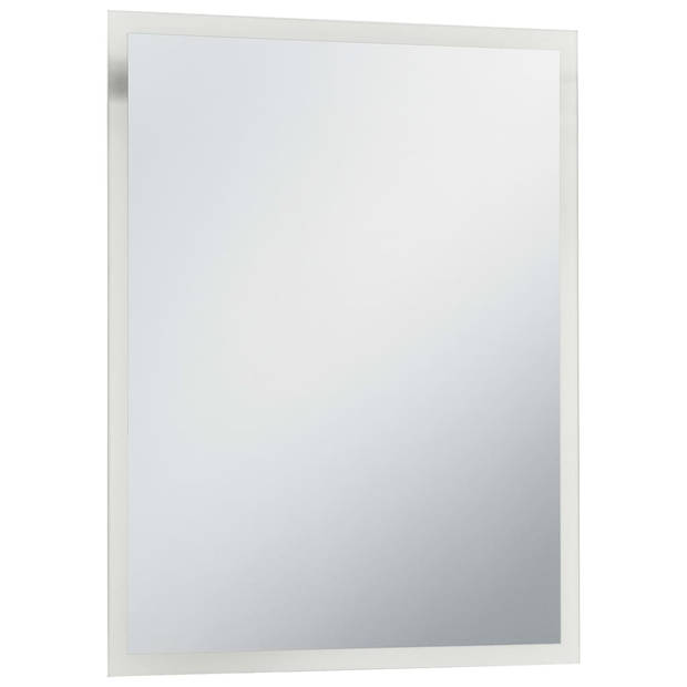 The Living Store LED Badkamerspiegel - 50 x 60 cm - IP44 - Zilver - Glas en aluminium frame