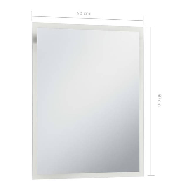 The Living Store LED Badkamerspiegel - 50 x 60 cm - IP44 - Zilver - Glas en aluminium frame