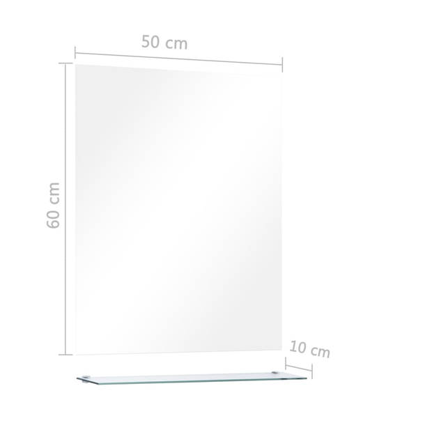 vidaXL Wandspiegel met schap 50x60 cm gehard glas