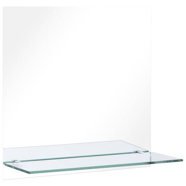 vidaXL Wandspiegel met schap 60x60 cm gehard glas