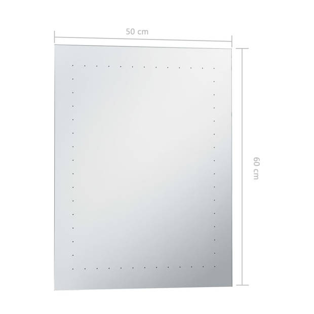 The Living Store Badkamerspiegel Spiegels - 50x60cm - Met LED-verlichting