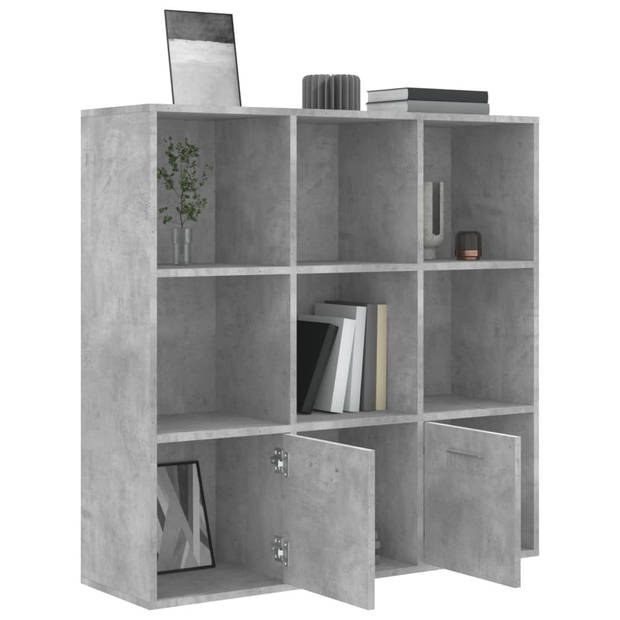vidaXL Boekenkast 98x30x98 cm bewerkt hout betongrijs