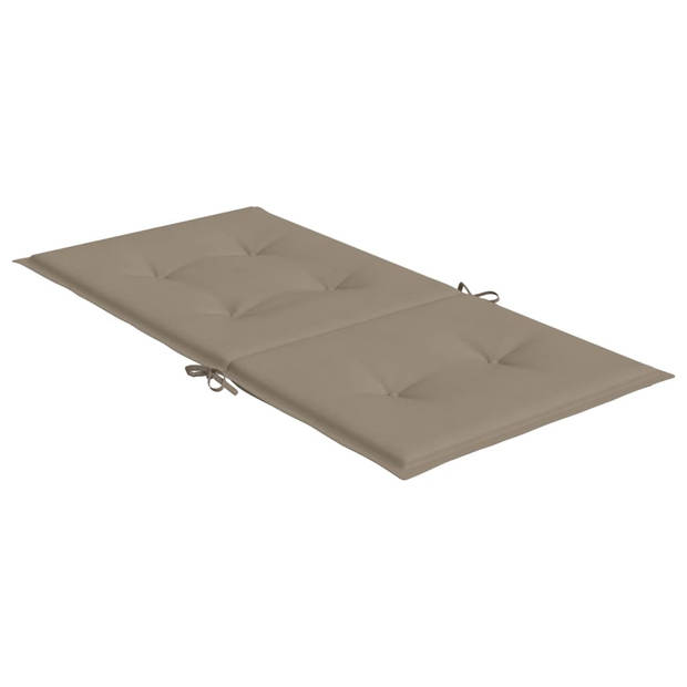 vidaXL Tuinstoelkussens lage rug 2 st 100x50x3 cm oxford stof taupe