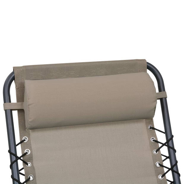 vidaXL Hoofdsteun voor ligstoel 40x7,5x15 cm textileen taupe