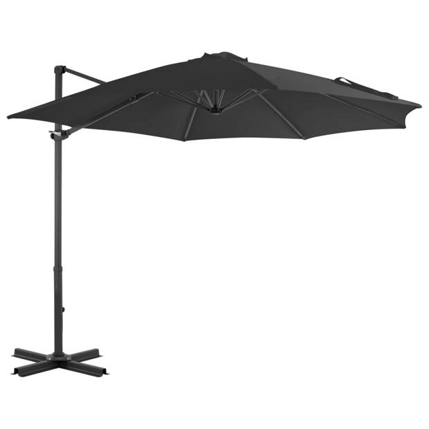 vidaXL Zweefparasol met aluminium paal 300 cm antracietkleurig