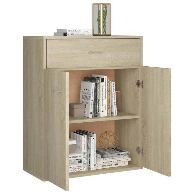 The Living Store Dressoir - Sonoma eiken - 60 x 30 x 75 cm - 2 deuren en 1 lade