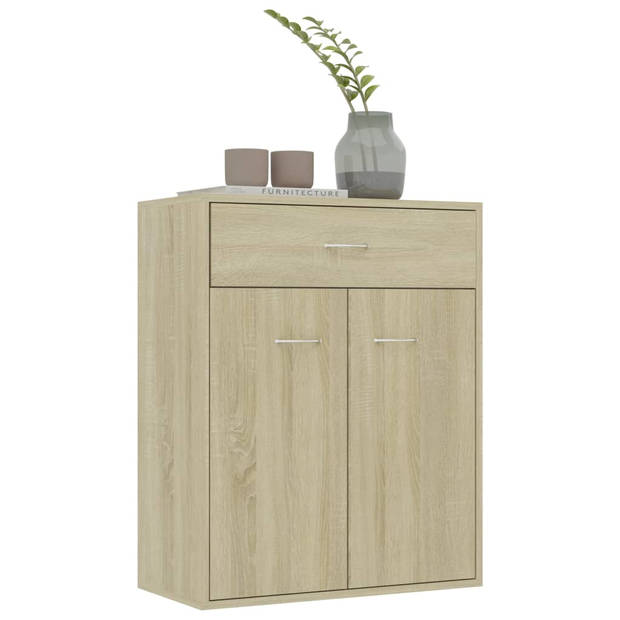 The Living Store Dressoir - Sonoma eiken - 60 x 30 x 75 cm - 2 deuren en 1 lade