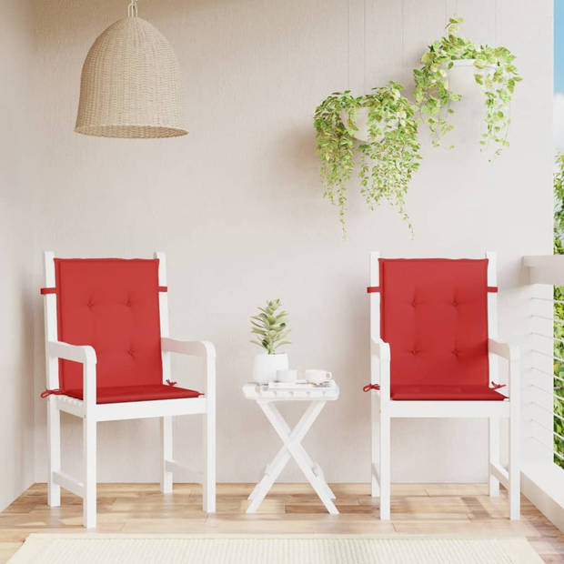 The Living Store Stoelkussens - Oxford Stof - 100 x 50 x 3 cm - Rood