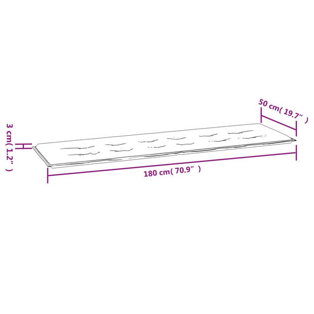 vidaXL Tuinbankkussen 180x50x3 cm oxford stof beige