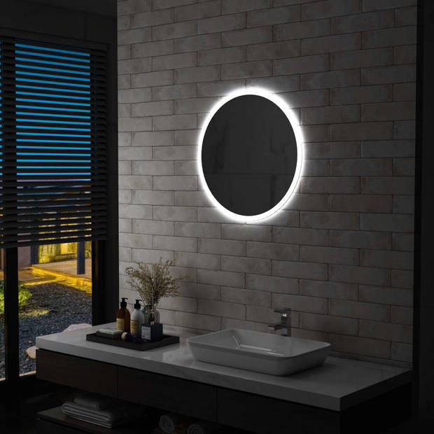 The Living Store LED-spiegel Badkamer - 60 cm - IP44 - Zilver - Glas - aluminium frame