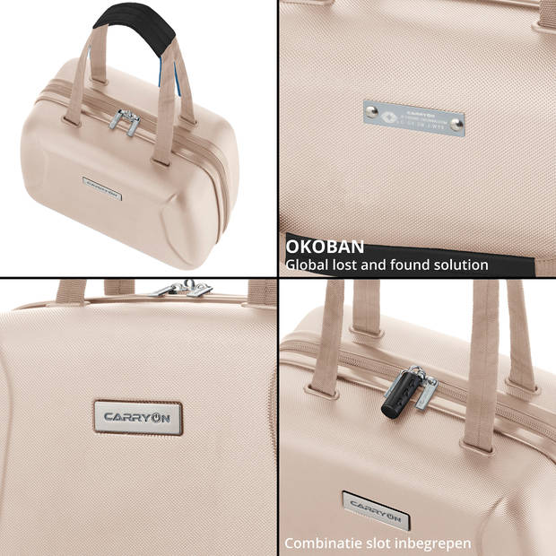 CarryOn ‘Skyhopper’ Beautycase Make-up Koffer Luxe Toilettas Cijferslot Champagne
