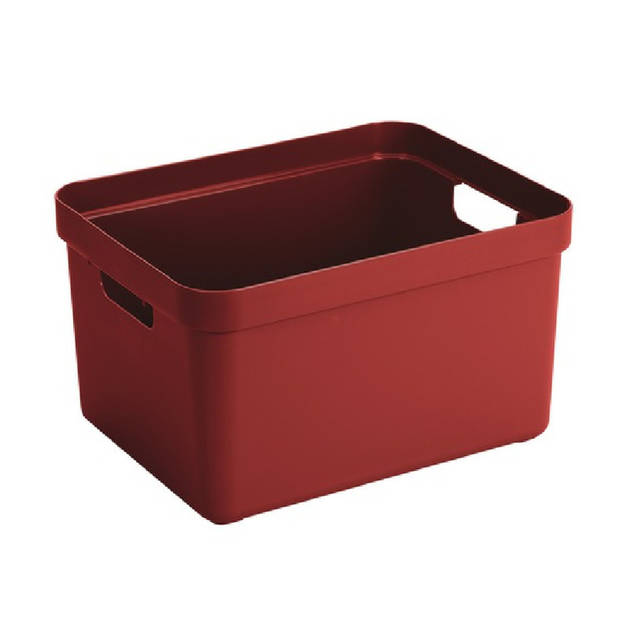 Rode opberg boxen/opbergdoos/manden 32 liter 44 x 34 x 24 cm kunststof - Opslagboxen - Opbergbakken kunststof