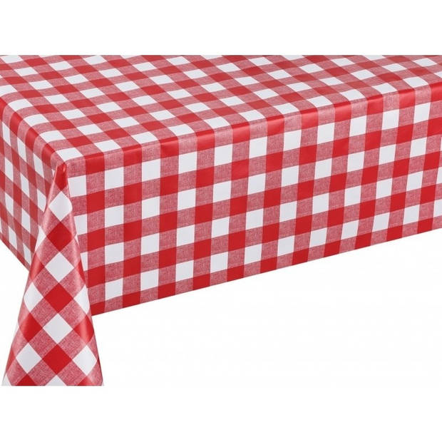Rode tafelkleden/tafelzeilen ruitjes print 140 x 200 cm rechthoekig - Tafelzeilen