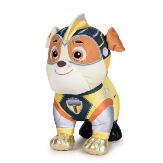Pluche Paw Patrol Rubble Mighty Pups Super Paws knuffel 27 cm - Knuffeldier