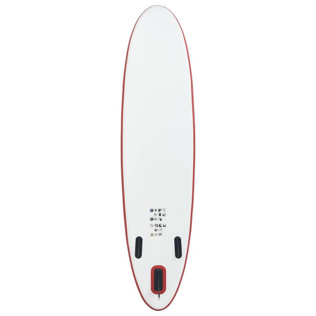 The Living Store Stand Up Paddleboard - Opblaasbaar - 360 x 81 x 10 cm - Rood en Wit