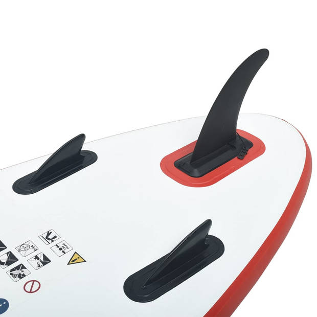 The Living Store Stand Up Paddleboard - Opblaasbaar - 360 x 81 x 10 cm - Rood en Wit