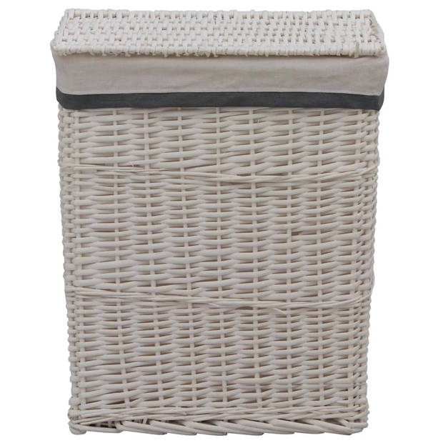 The Living Store Wasmand Willow - Wit - 43x34x57.5cm