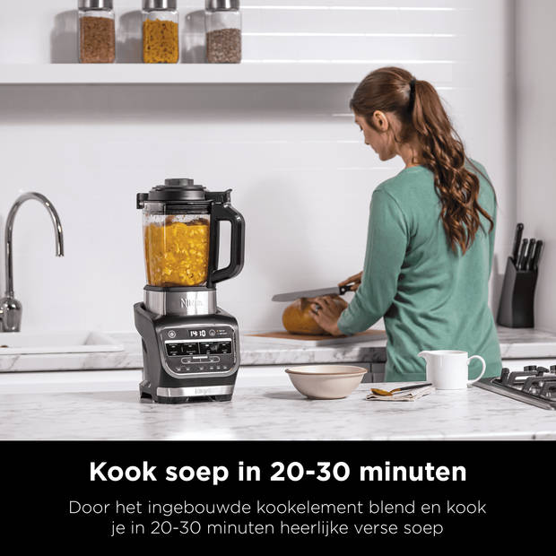 Ninja Foodi 2-in-1 Soepmaker en Blender - 1,7 liter Glazen Kan - 10 Kookprogramma's - HB150EU
