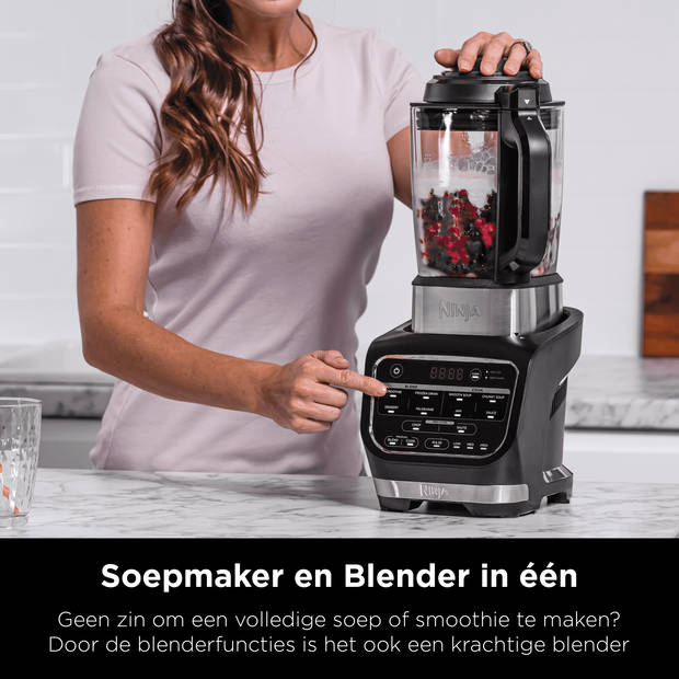 Ninja Foodi 2-in-1 Soepmaker en Blender - 1,7 liter Glazen Kan - 10 Kookprogramma's - HB150EU
