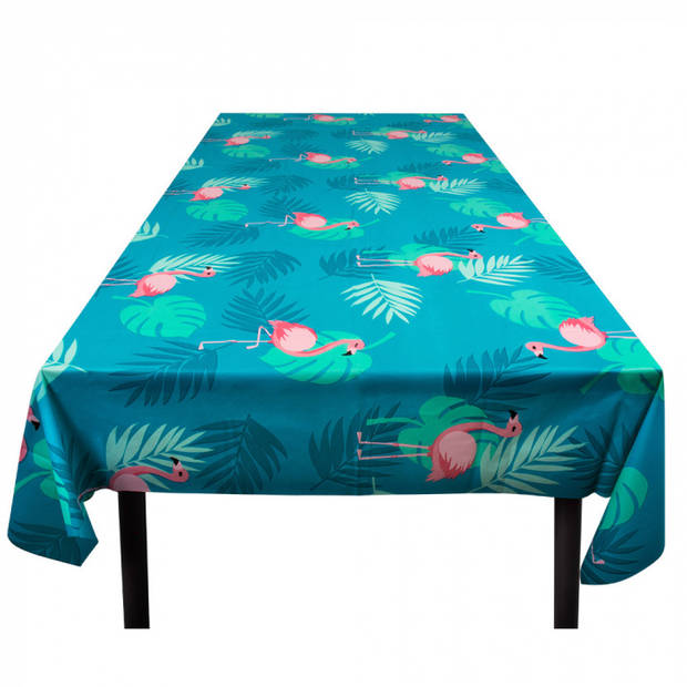 Boland tafelkleed flamingo 130 x 180 cm polyetheen blauw
