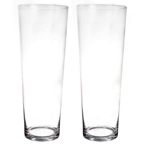 2x Steelbloemen conische vaas glas 50 cm - Vazen