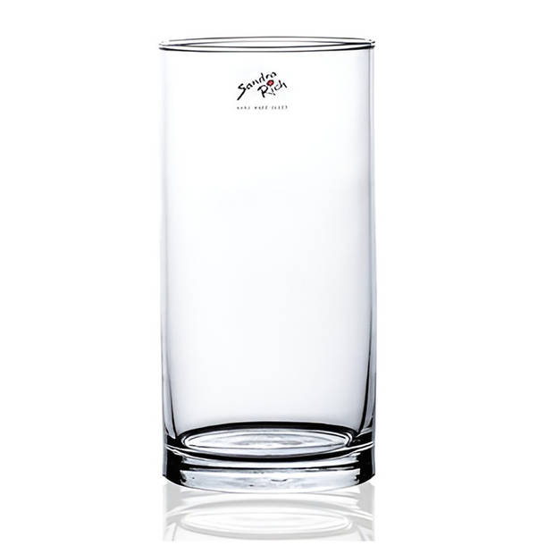 Glazen vaas transparant 10 x 20 cm - Vazen
