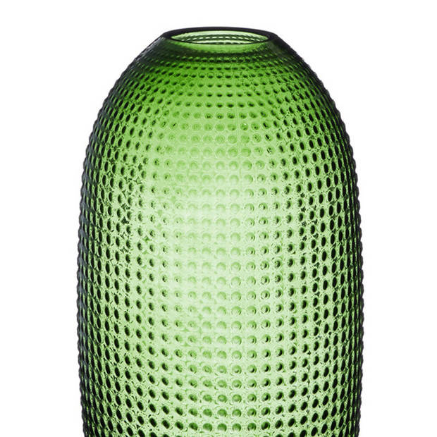 Groene ronde bloemenvazen/decoratie vazen/boeketvazen 36 cm glas - Vazen