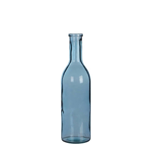 2x Decoratiefles / glazen fles blauw 50 x 15 cm - Vazen