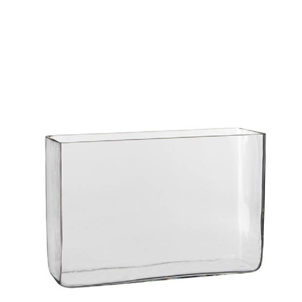 2x Hoge glazen vaas transparant glas rechthoekig 30 x 10 x 20 cm - Vazen