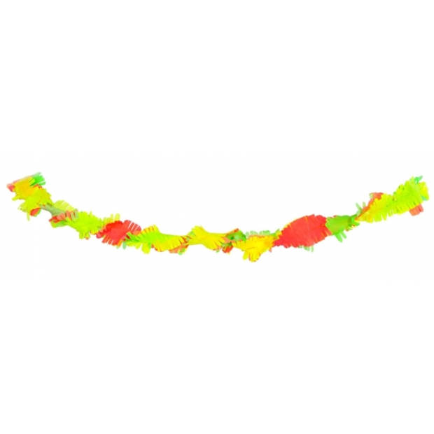 Neon kleurige party crepe slingers 6 meter - Feestslingers