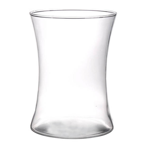 Glazen vaas/vazen transparant 19 cm breed - Vazen