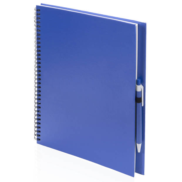 Blauw schetsboek/tekenboek met 50 viltstiften - Schetsboeken