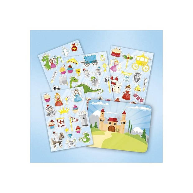 Auto stickers ridders en prinsessen gekleurd 55 stuks - Stickerboeken