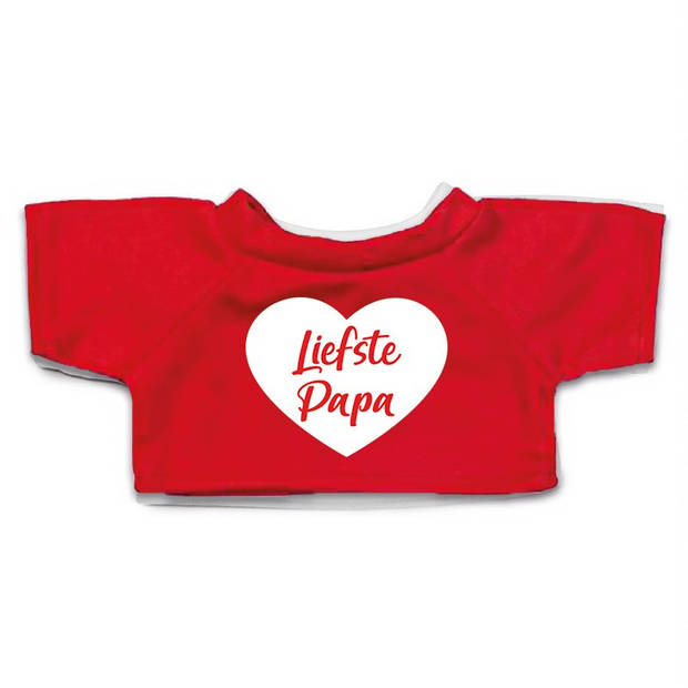 Pluche knuffel teddybeer 24 cm met Liefste Papa hartje t-shirt - Knuffelberen