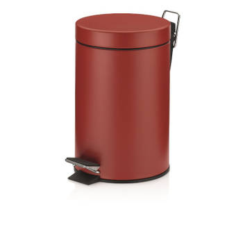 Kela - Monaco Pedaal Afvalemmer - 3 liter - Donker Rood - Kela