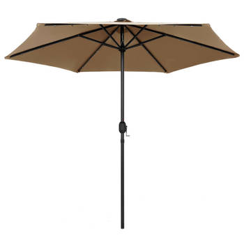 The Living Store Tuinparasol - Grijs - 270 x 236 cm - LED-verlichting