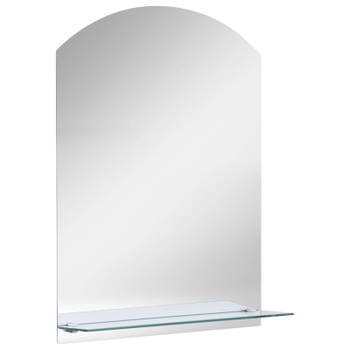vidaXL Wandspiegel met schap 20x40 cm gehard glas