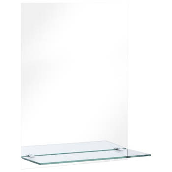 vidaXL Wandspiegel met schap 30x50 cm gehard glas