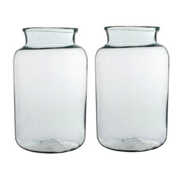2x Bloemenvaas / cilindervaas van glas 40 x 23 cm - Vazen
