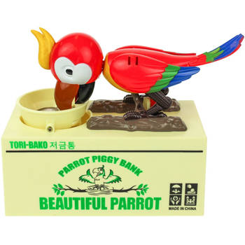 United Entertainment spaarpot met geluid papegaai junior multicolor
