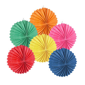 Boland kleurrijke ballonlampionnen 22 cm papier 12 stuks