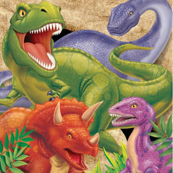 32x Dinosaurus servetjes - Feestservetten