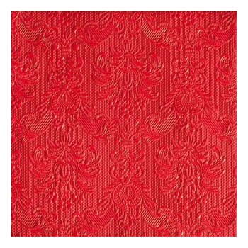 15x stuks servetten rood met decoratie 3-laags - Feestservetten