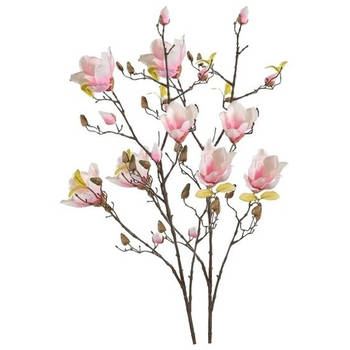 2x Roze Magnolia kunstbloem 105 cm - Kunstbloemen