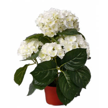 Kunst hortensia wit 36 cm - Kunstplanten