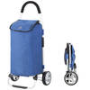 ShoppingCruiser Foldable Boodschappentrolley - Opvouwbare boodschappenwagen 45 liter - Blauw