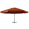 The Living Store Tuinparasol Terracotta - 600 x 385 cm - UV-bescherming - Aluminium paal - Inclusief kruisvoet -