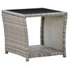 vidaXL Salontafel 45x45x40 cm poly rattan en glas grijs